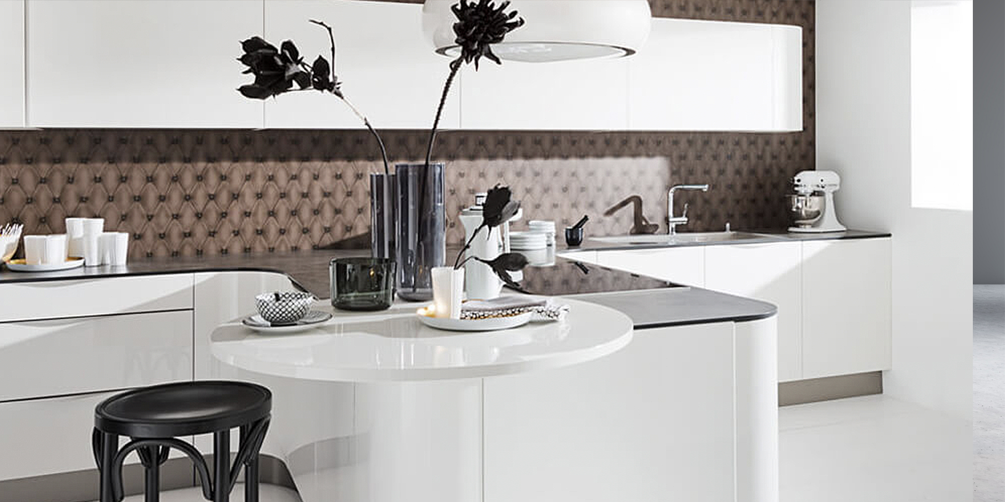 Acrylic Finish Kitchen Cabinets - Premio Homz Interior Designers