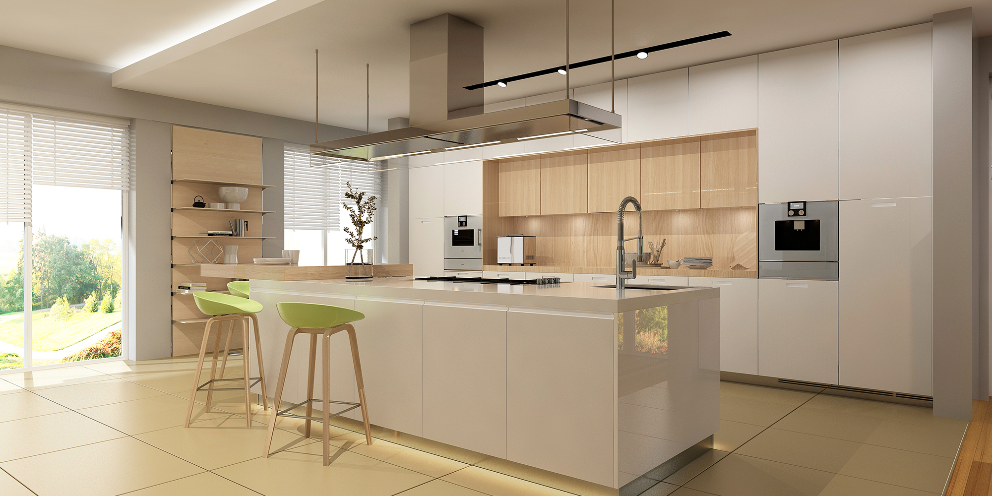 Modular Kitchen With Lacquered Glass Kitchen Designs - Premio Homz